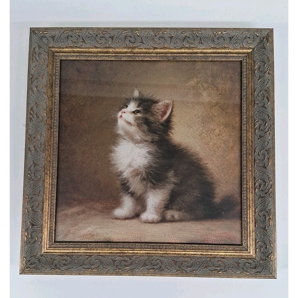 Petal Lane Home 'Vintage-Like' Framed Kitten Wall Art